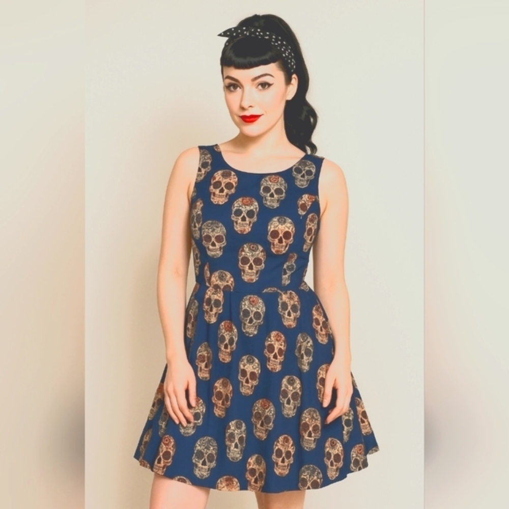 Sugar skull silky dress